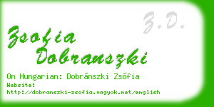zsofia dobranszki business card